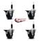 Service Caster 3.5'' Soft Rubber Swivel 1-1/8'' Expanding Stem Caster Set with Brake, 4PK SCC-EX20S3514-SRS-PLB-118-4 - alternate 4